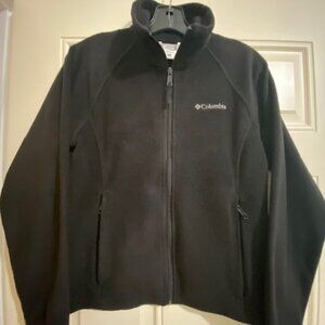 Columbia Youth Lightweight Black Fleece Zip Up Jacket Size 14/16